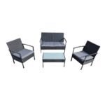 Juego de jardin bahamas rattan gris PRRA21 GR Pram