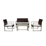 Juego de jardin Montenegro rattan y acero marron PRRA05 MA Pram