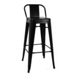 Banqueta Tolix con respaldo medio negra 39/FT58000, Avelino