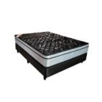 Conjunto 1.40x1.90x0.28 Mts resortes Equis black con Euro pillow (687NEP + UNI0557), Taurus