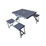 Set de mesa con 4 bancos plegable gris PCA20GR Delos