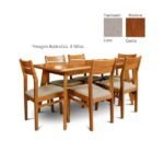 Juego de comedor Docta (Mesa 1.40x0.80 + 4 sillas Docta dot latte) cedro Grupo Patria