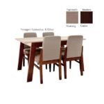 Juego de comedor Baku (Mesa 1.60x0.83 + 6 sillas Baku sunny mustang caoba) caoba caju-tabaco Grupo Patria