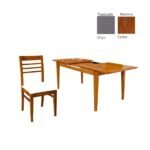 Juego de comedor extensible (Mesa ext 1.60 a 2.0 + 6 sillas Konci sunny onyx) cedro Grupo Patria