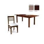 Juego de comedor extensible (Mesa ext 1.60 a 2.0 + 6 sillas Konci dot mustang) caoba Grupo Patria