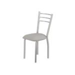 Silla de caño Dakar con respaldo en caño y tapizado marron, Auguste