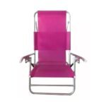 Reposera 5 posiciones tela aluminio respaldo bajo fucsia 5335