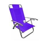 Reposera 5 posiciones tela aluminio playera respaldo bajo violeta 5335