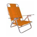 Reposera 5 posiciones tela aluminio respaldo bajo naranja 5335