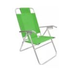 Reposera 5 posiciones tela aluminio respaldo alto verde manzana 5361