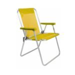 Reposera fija tela caño plegable amarilla 5362