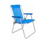 Reposera fija tela caño plegable azul 5362