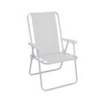 Reposera fija tela caño plegable blanca 5362