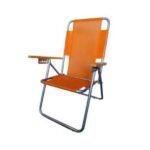 Reposera fija tela aluminio plegable naranja 1085A Bainotti
