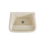 Pileta lavadero 50x40x28 Cm para amurar con zocalo y fregadero beige PS701 Durafort