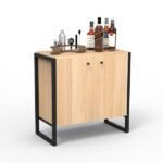 Vajillero buffet 80 Steel 2 puertas + 2 estantes roble natural DST10RN, Delos