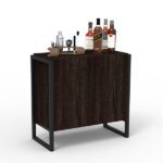 Vajillero Buffet 80 Steel 2 puertas + 2 estantes roble termo negro DST10RT, Delos
