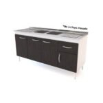 Bajo mesada 1.60 Mts blanco termo negro DL606BRT Delos