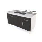 Bajo mesada 1.40 Mts blanco termo negro DL604BRT Delos