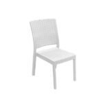 Silla Fusion simil rattan blanca, Brox