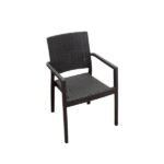 Sillon Lux simil rattan con apoyabrazos negro, Brox
