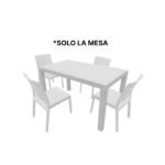 Mesa Garden 1.40x0.80x0.76 Mts silim rattan blanca, Brox