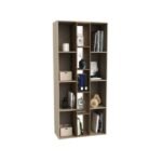 Biblioteca y estanteria alta abierta roble davos-gris arcilla DOF04RDGA, Delos