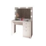 Tocador Hollywood 3 cajones espejo y luces blanco PE2010.0001, Tecnomobili