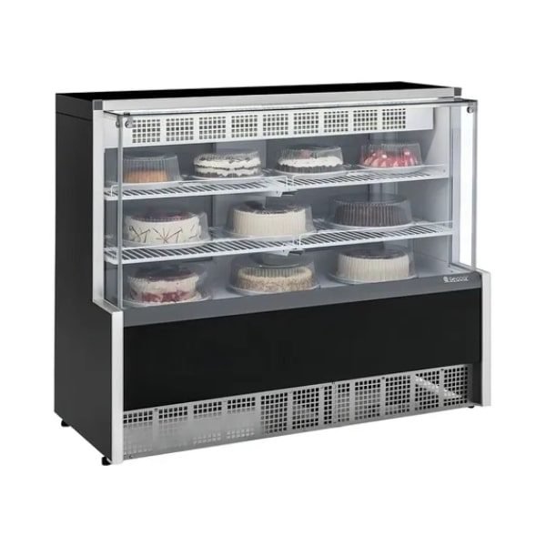 Vitrina refrigerada horizontal para bebidas, tortas, embutidos y lacteos negra FSGEA14N, Inr