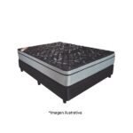 Conjunto 2.00x2.00x0.28 resortes Equis black con doble pillow top (701N + UNI0574), Taurus