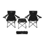 Set de camping mesa + sillas negro S2001 02635, Outdoor