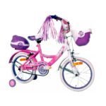 Bicicleta rod 16 playera Flowers dama rosa, blanca y lila 6095, Stark